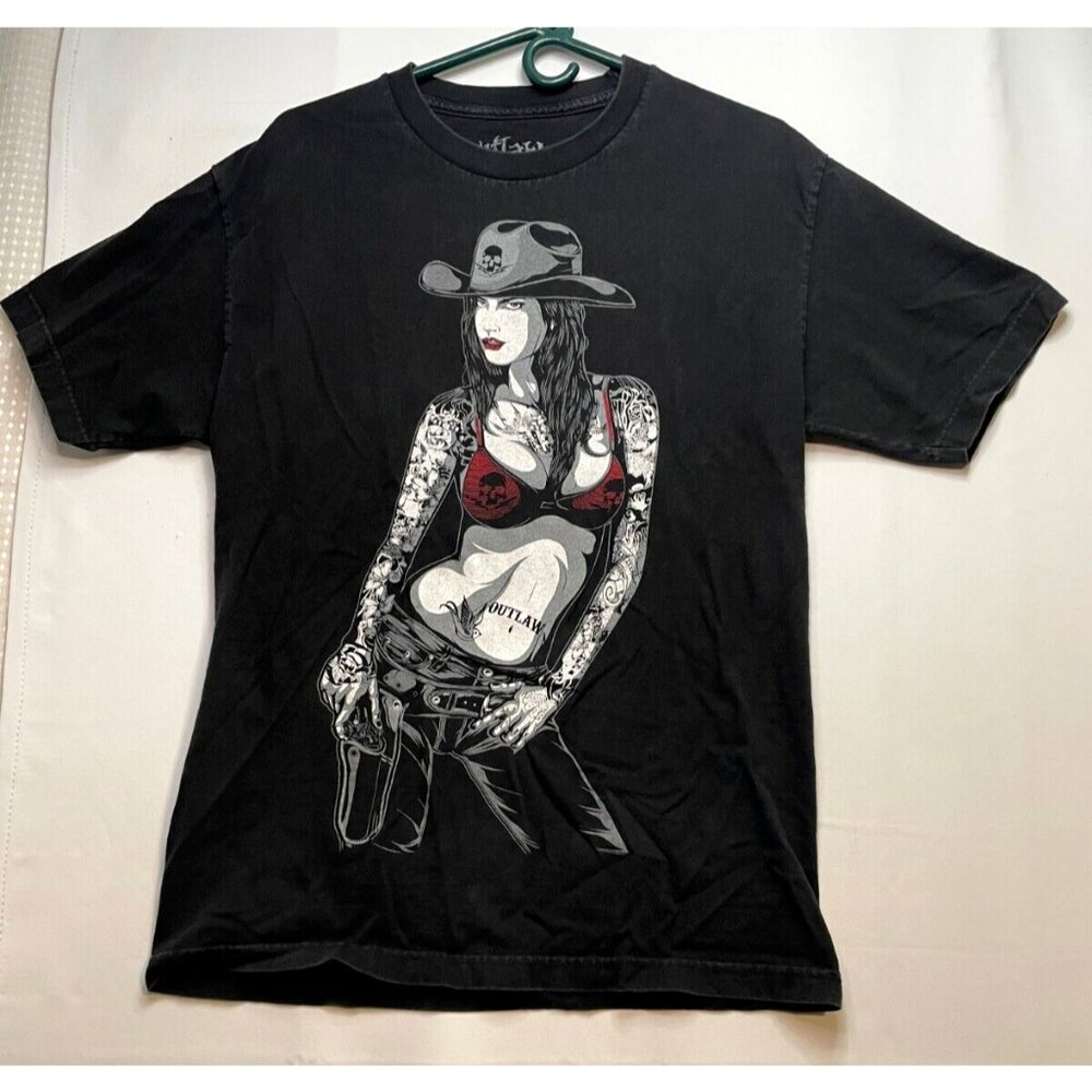 Outlaw Threadz shirt mens large short sleeve black